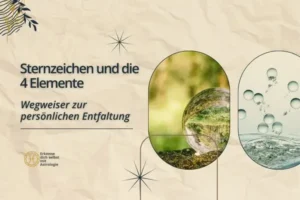 Beitragsbild mit Symbolen für Erde und Wasser – grafische Darstellung zur astrologischen Bedeutung der vier Elemente
