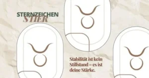Beitragsbild Sternzeichen Stier: Symbol Stier mit modernem Design. Artikel über Eigenschaften, Persönlichkeit und Bedeutung des Sternzeichens Stier