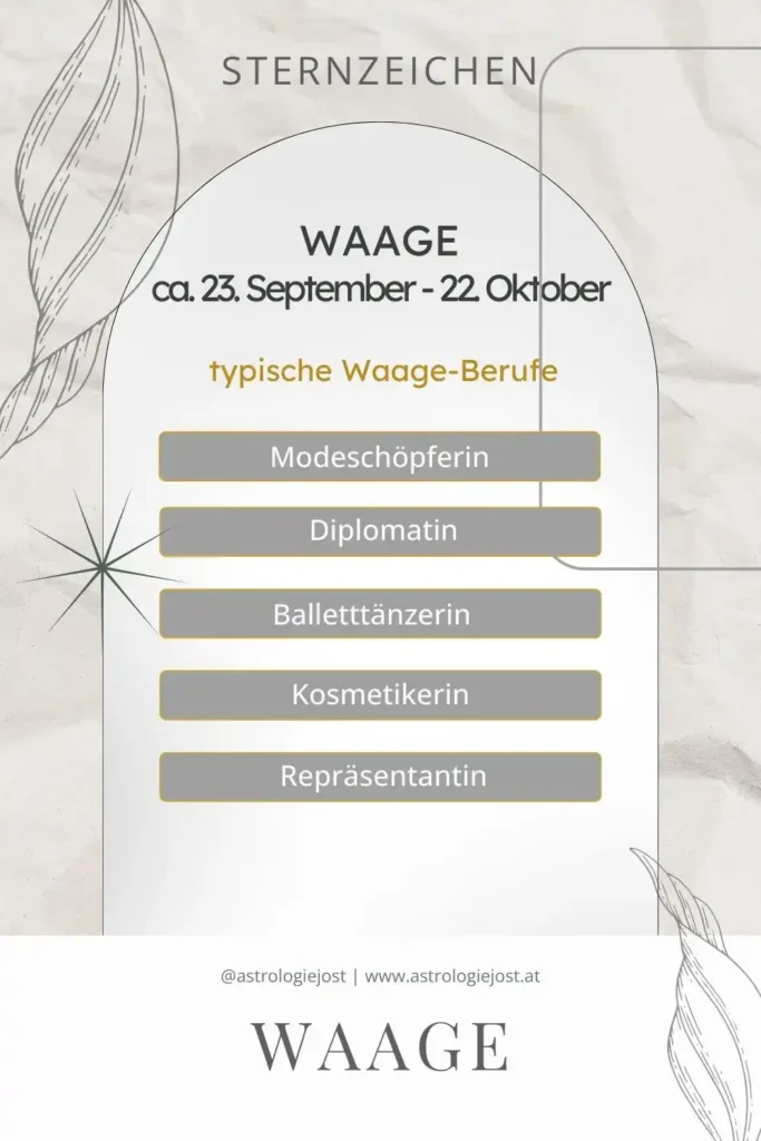 Typische Waage-Berufe: Mode, Diplomatie, Ballett, Kosmetik und Repräsentation