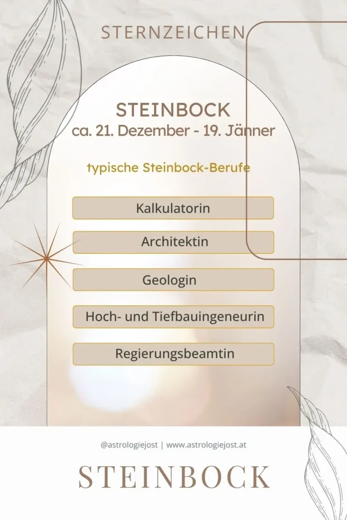 Sternzeichen Steinbock – typische Berufe wie Kalkulatorin, Architektin und Geologin